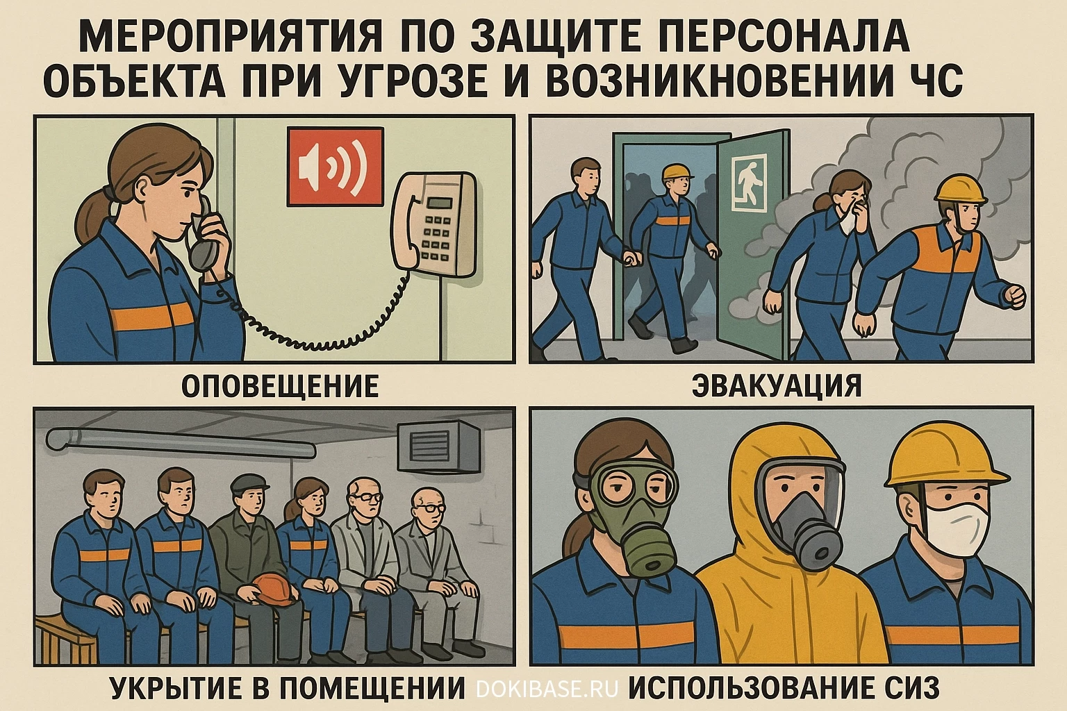 КЧС и ОПБ: мероприятия по защите персонала объекта при угрозе и возникновении ЧС